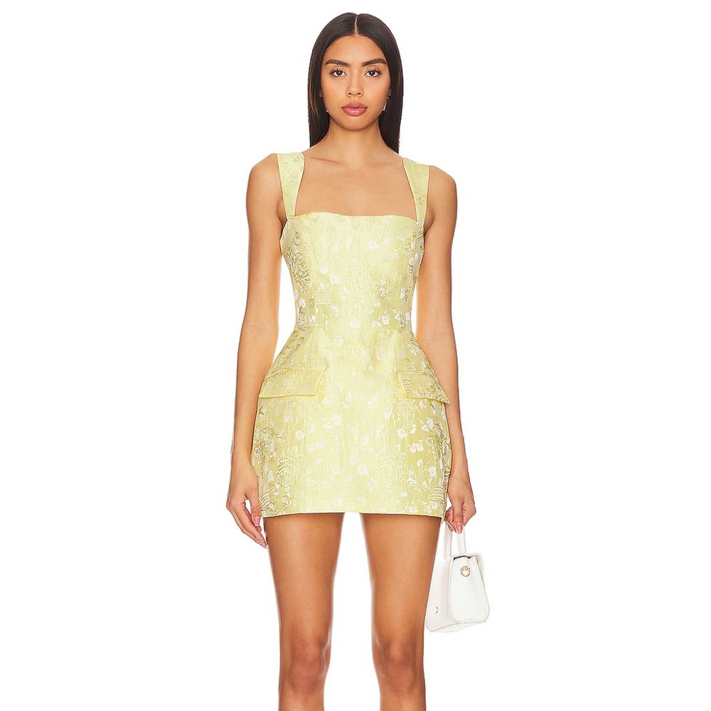 Amanda Uprichard Bethany Romper in Yellow